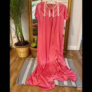 Vintage Pink Nightgown & Robe Set GRT Vintage Cond